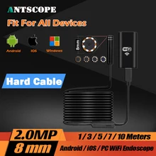 8LED 2MP HD720P Wifi Wireless Hard Flexible Snake USB Android IOS Endoscope Camera Iphone USB Pipe Inspection Borecope Camera