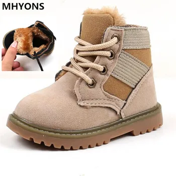 

MHYONS Winter Kids Snow Boots 2018 New Arrival Child Winter Ankle Winter Boots Add Plush Unisex Kids Shoes for kids Antiskid