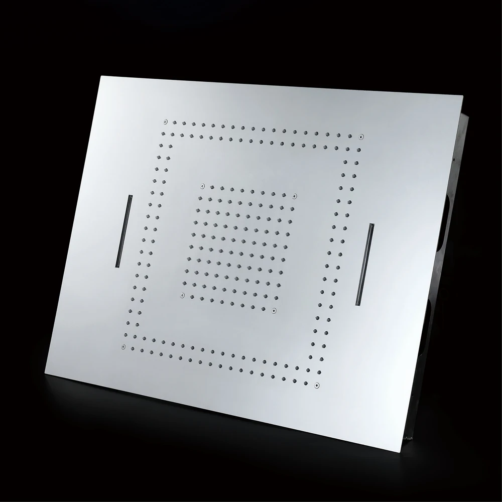 Ceiling Mounted Square Rainfall Shower Head 600*800mm Big Water Flow Waterfall Showerhead Phone Control LED Color For Bathroom
