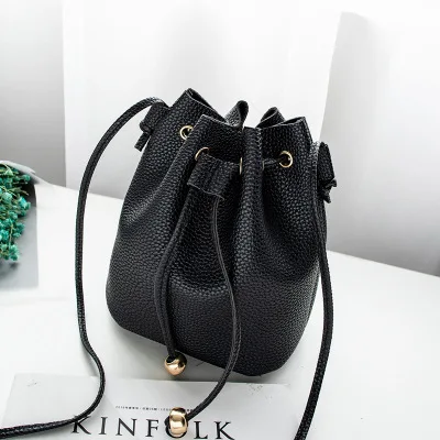 Новые поступления Для женщин сумка-мешок женский большой Ёмкость Crossbody сумка Сумки мини небольшой мешок мобильного телефона для девочек - Цвет: black