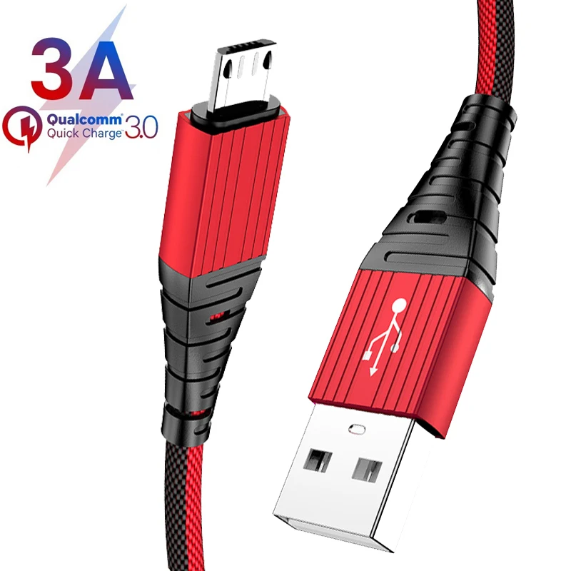 

Micro USB Cable 3A Nylon Fast Charge USB Data Cable for Samsung Xiaomi LG Huawei Tablet Android Mobile Phone USB Charging Cord