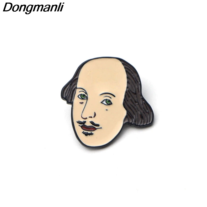 

P2274 Dongmanli Shakespeare Enamel Pin Buckle Shirt Pins and Brooches Cartoon Lapel Pin Brooch Jewelry Jeans Decoration badge
