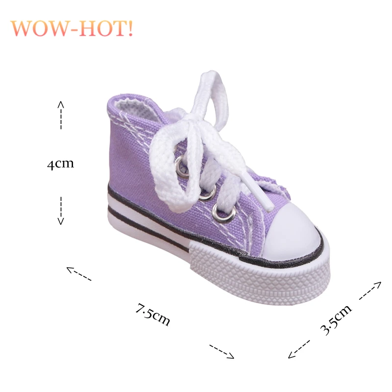 

7.5cm Doll Shoes For BJD Toy Casual Dolls Boots Canvas Sneakers Shoes for Russian Tilda Doll Toy 10 Pairs Mixed Colors