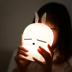 Мультфильм прекрасный MashiMaro фонарь-кролик изменить силиконовые детский ночник для детской комнаты ночной лампа «кролик» спальный детская