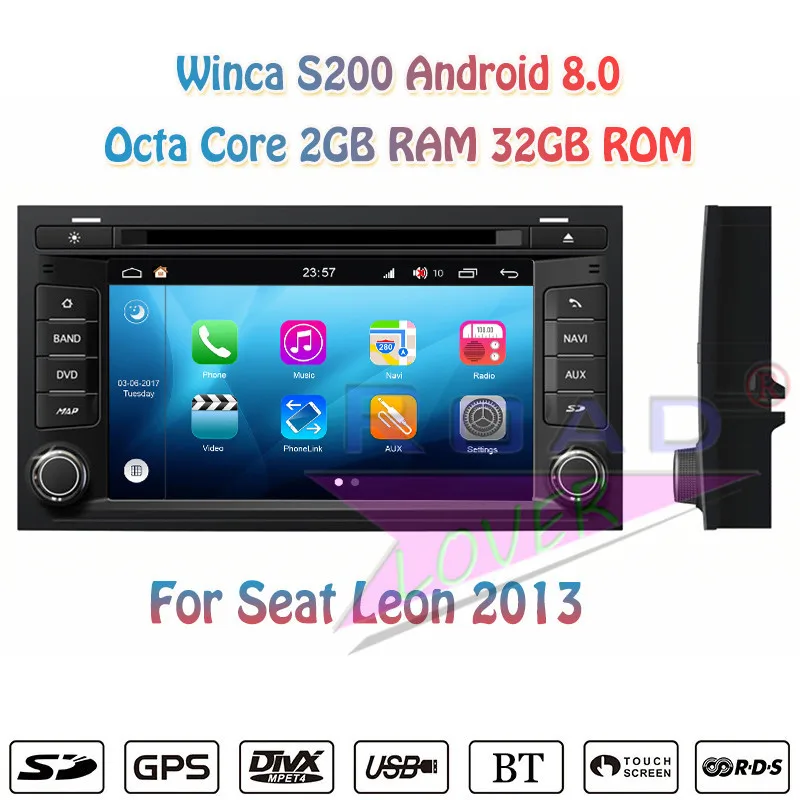 Автомобильный DVD-плеер Winca S200 7 &quot Android 8 0 для Seat Leon 2013 стерео GPS-навигация |