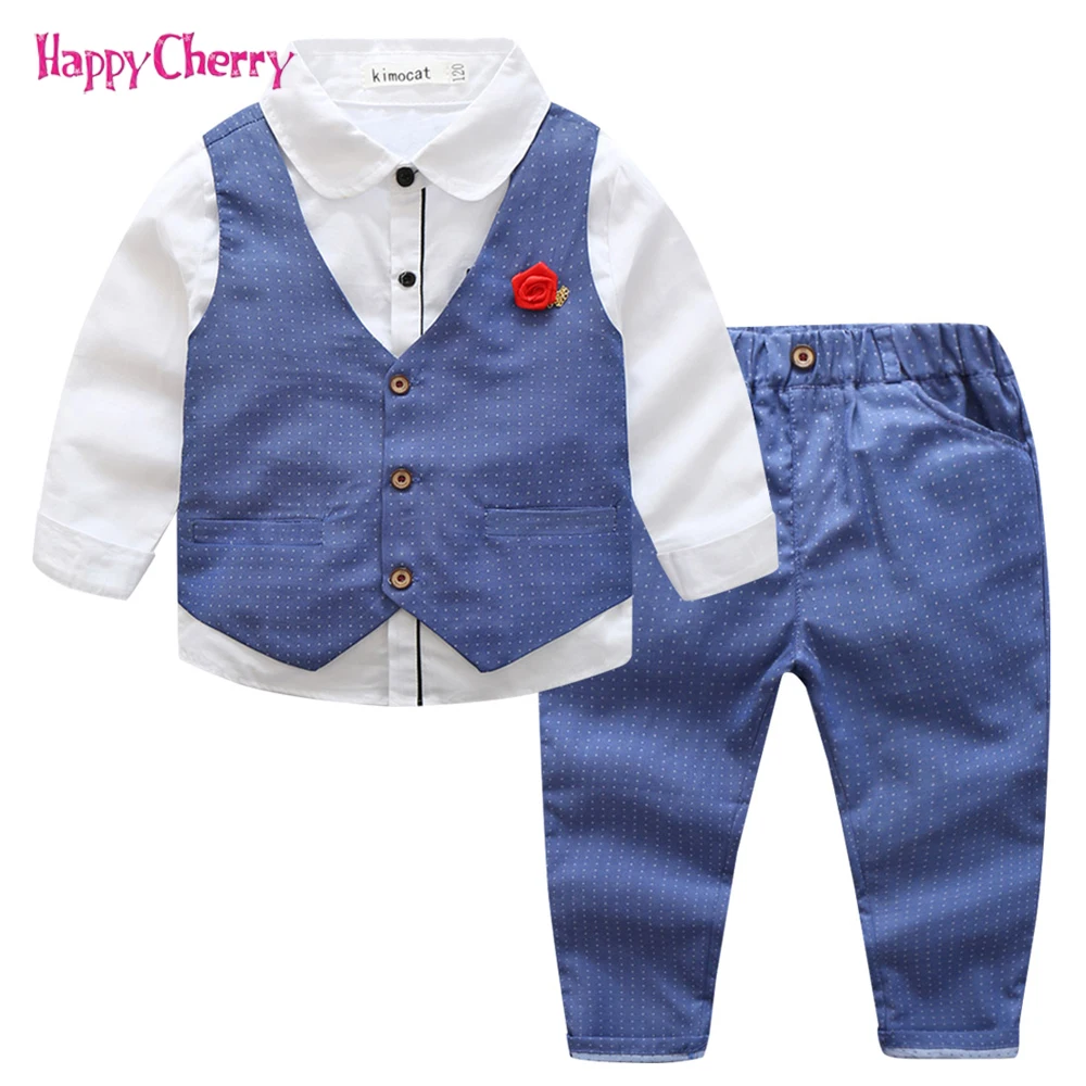 

Four Seasons Warm Formal Boys Suit for Weddings Blazer Children's Flowers Costume Lapel into Baby Casual Suit Halloween Jacket