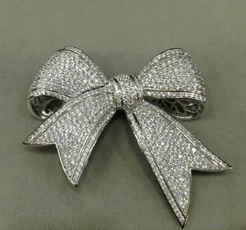 

Bowknot Jewelry Accessories DIY 925 Sterling Silver With Zircon Free Shipping