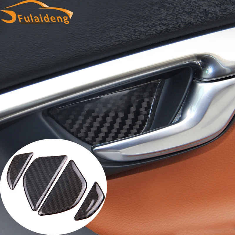 4 шт. для Volvo XC60 V60 S60 2014-2017 углеродное волокно внутренняя дверная ручка чаша крышка