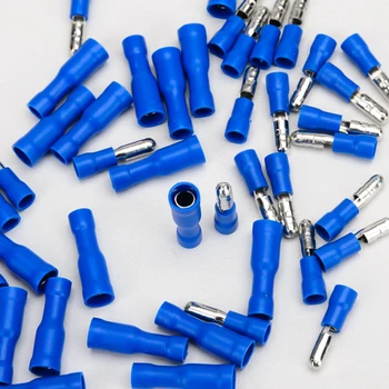 

100pcs Male Female Bullet Connectors Blue Insulated Wire Crimp Terminals For Electrical Wiring