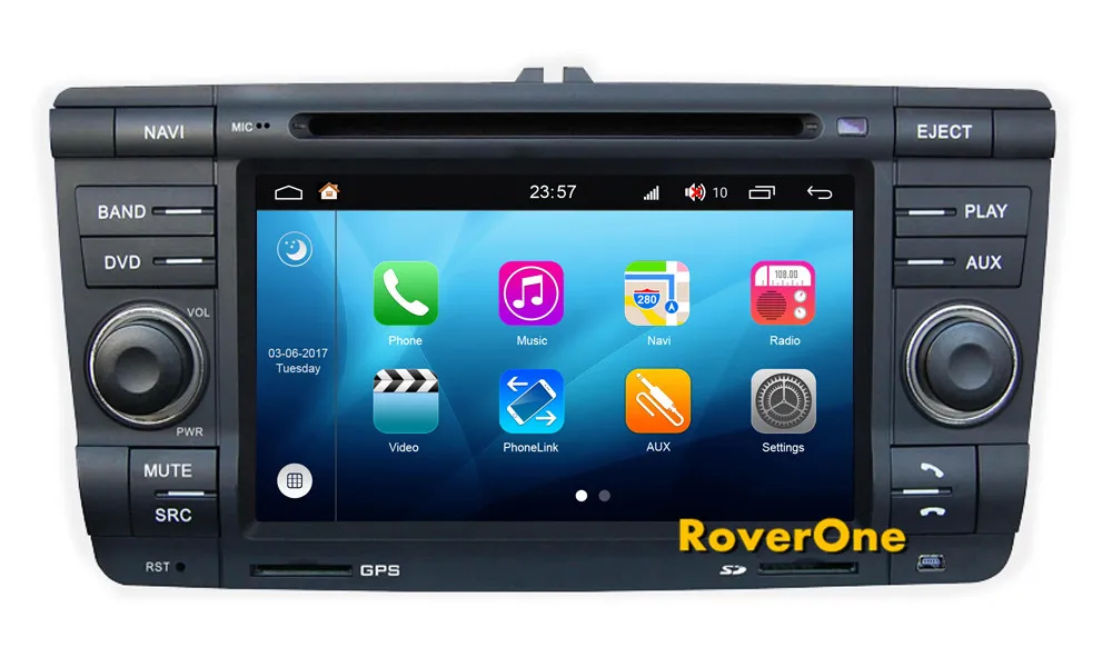 RoverOne Android 8 0 штатную Системы для Skoda Yeti Octavia Лаура Радио DVD gps Навигационная медиа