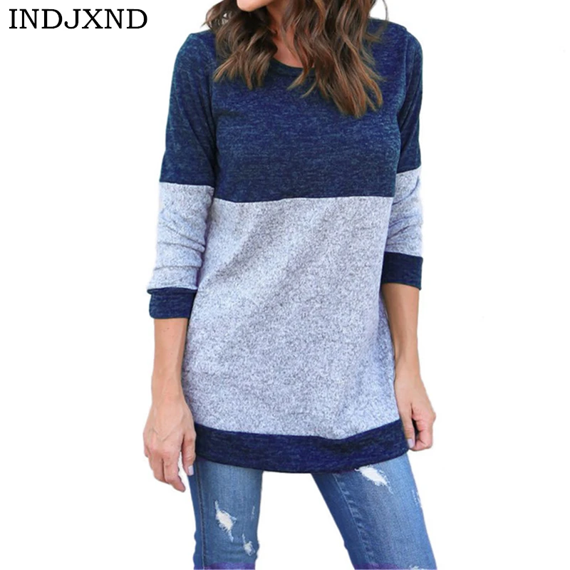 INDJXND Autumn Winter Sweater Women 2018 Knit High Elastic Jumper Women Sweaters And Pullovers Female Stitching Tops Pull Femme INDJXND Autumn Winter Sweater Women 2018 Knit High Elastic Jumper Women Sweaters And Pullovers Female Stitching Tops Pull Femme