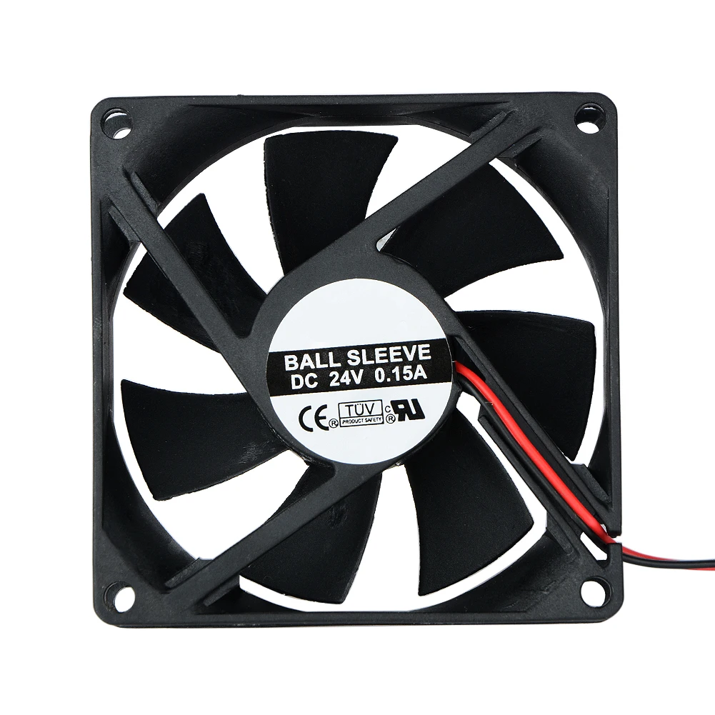 

1 Pcs 2 Pin DC 24V 80x80x25mm 8025 Dual Ball Motor Cooling Fan 80mm x 25mm PC Case CPU Brushless Cooler 8cm