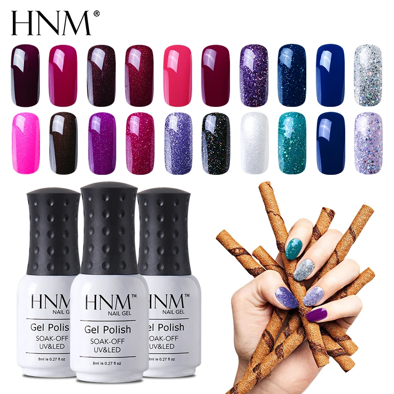 

HNM 8ML Pure Color Nail Gel UV LED Gel Nail Polish Soak Off Semi Permanent Paint Gellak Hybrid Varnish Lucky Lacquer Gelpolish