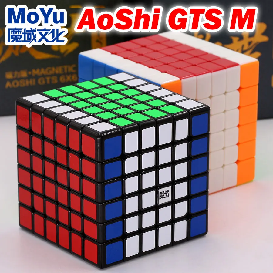 Головоломка, магический куб Moyu AoShi GTS M 6x6x6 6*6*6, магнитный кубик, 6 слоев, уровень профессионального соревнования, скоростной кубик, твист