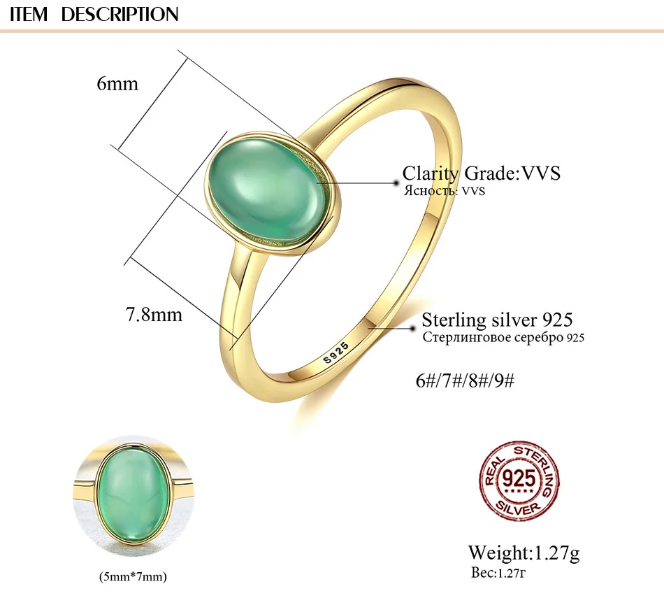 CZCITY Подлинная 925 стерлингового серебра овальные изумрудные кольца для женщин темпераментный Femme драгоценные камни кольца Тонкий Ювелирный Подарок на юбилей