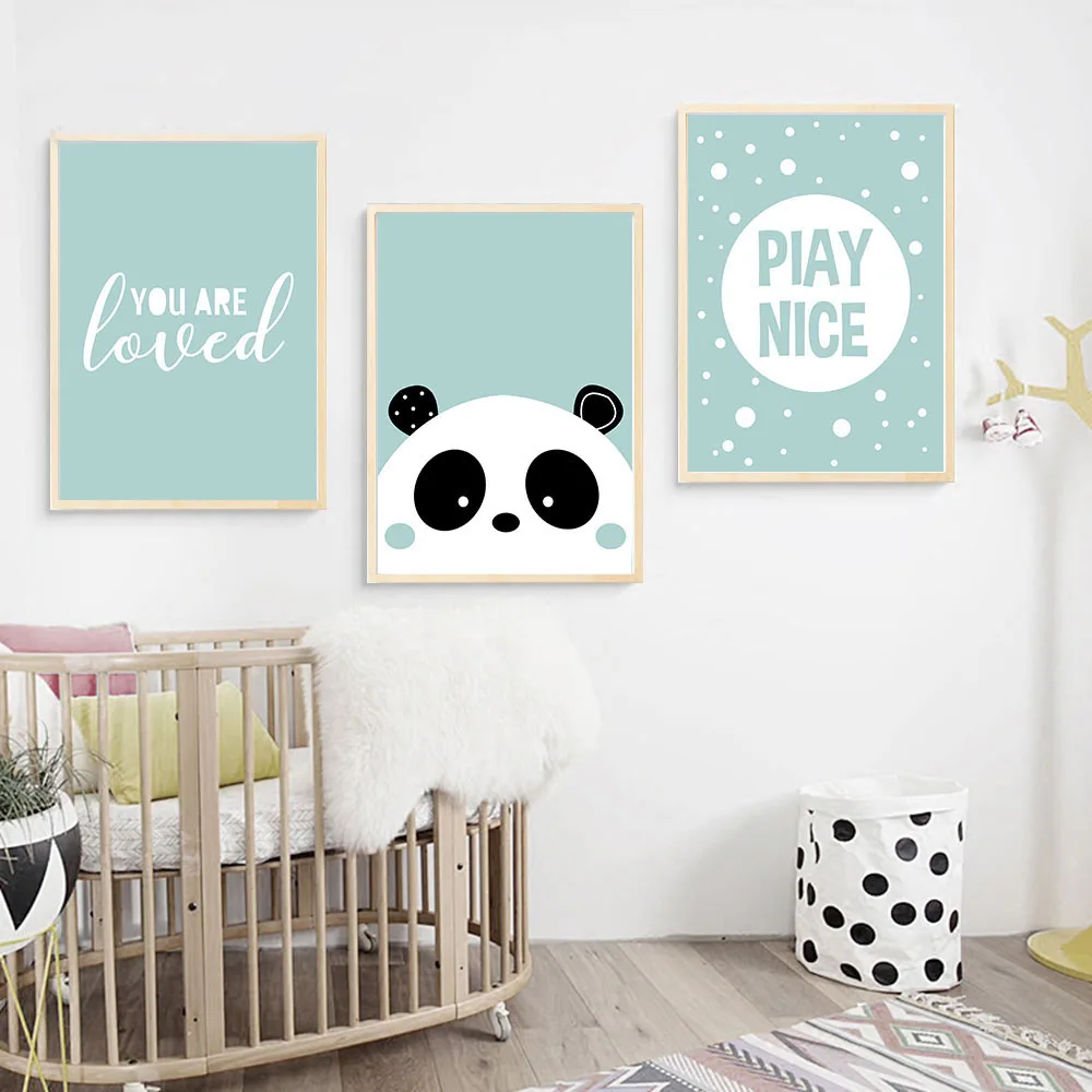

Cartoon Panda Wall Art Canvas Painting Nursery Posters and Prints Nordic Kids Decoration Pictures Baby Boys Bedroom Decor