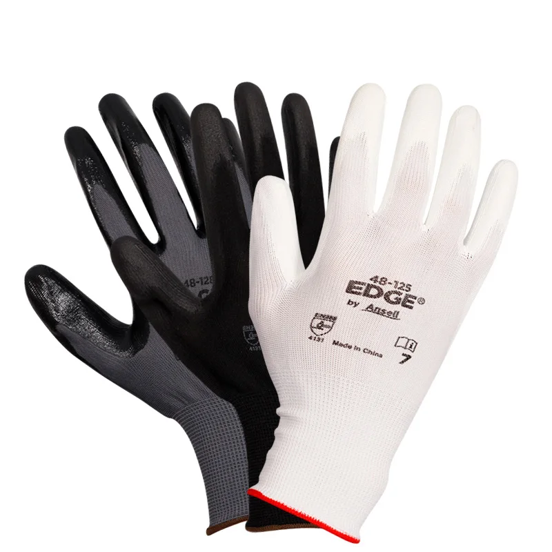 

1/pair Work Gloves For Pu Palm Coating Safety Glove Black Working Safety Gloves Cut-resistant Protective Anti-cutting Gloves