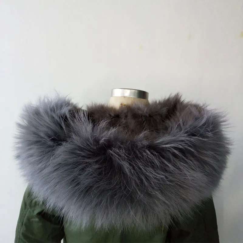 Gris Long Nouveau De Capot Raton Cheveux Manteau Renard D'hiver Laveur Parka Veste Mme Grand Style Fourrure Femmes fwqqWAHI
