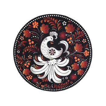 

Modern Chinese Peacock National Style Flower Printing Round Rug Non-Slip Rug for Living Room Tea Table Computer Chair Carpet