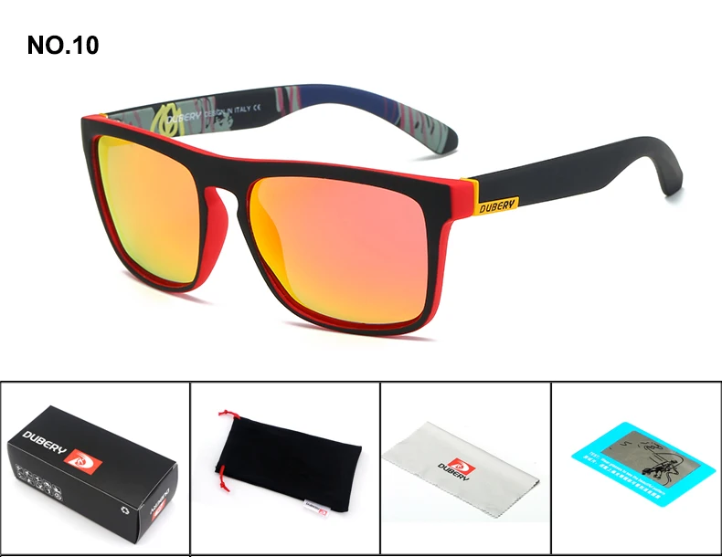 DUBERY, поляризационные солнцезащитные очки, мужские авиаторные очки для вождения, мужские солнцезащитные очки, Ретро стиль, дешевые, Роскошные, брендовые, дизайнерские очки - Цвет линз: NO.10