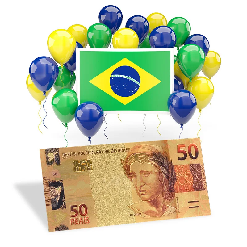 

WR Brazil 5 999 Gold Banknotes World Paper Money Collections Holiday Festival Home Decor Business Gift