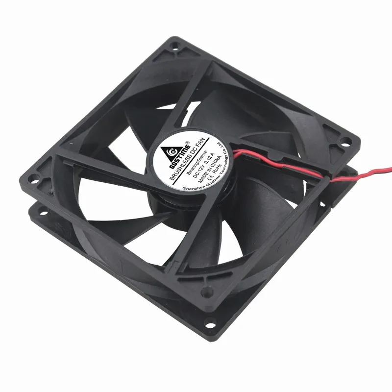 

5pcs Gdstime 2Pin 12 Volt 92x92x25mm 90mm 9CM Axial Flow Machine Equitment Cooler Fan 9225