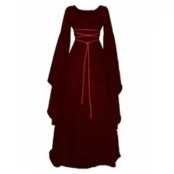 Косплэй Для женщин Хэллоуина с длинным рукавом Винтаж платье Вечеринка Платье для косплея королева Хэллоуинской вечеринки костюм