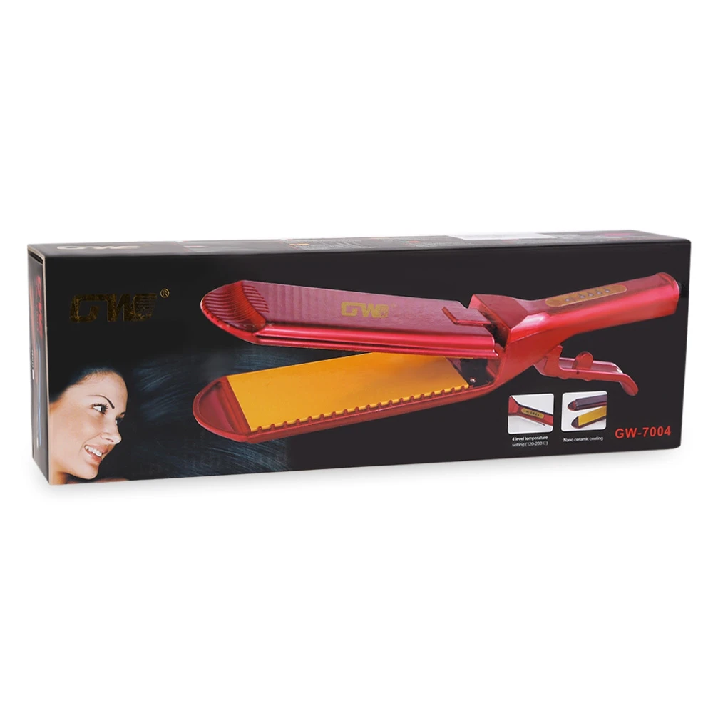 GW-7004 Электрический Профессиональный Flat Iron выпрямление Oversize утюжки для выпрямления волос 110 V-220 V ЕС Plug Инструменты для укладки