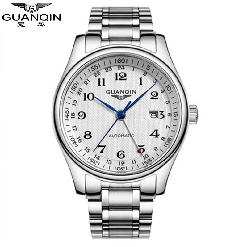 Бренд GUANQIN часы Мужские механические часы 30 м водонепроницаемые GUANQIN часы мужские роскошные деловые мужские часы мужские наручные часы