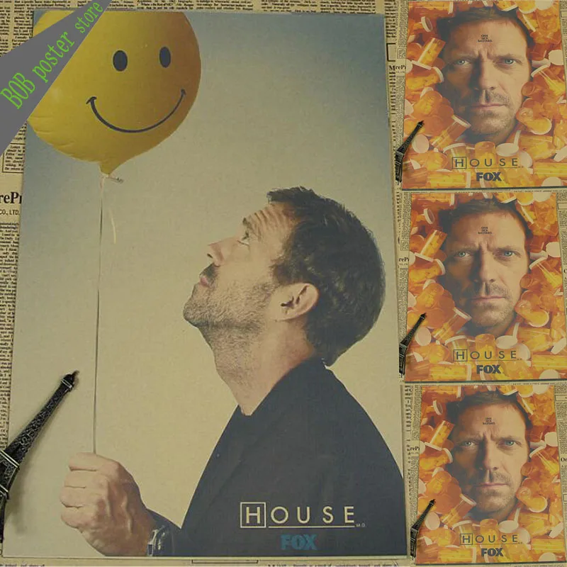 House MD лучшие фильмы плакат старинные плакат стикер гостиной домашнего украшения стены ткани плакат ретро крафт-бумага кафе House MD лучшие фильмы плакат старинные плакат стикер гостиной домашнего украшения стены ткани плакат ретро крафт-бумага кафе