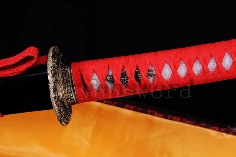 Дамасский клинок ручной работы изогнутая сталь японский самурайский меч катана