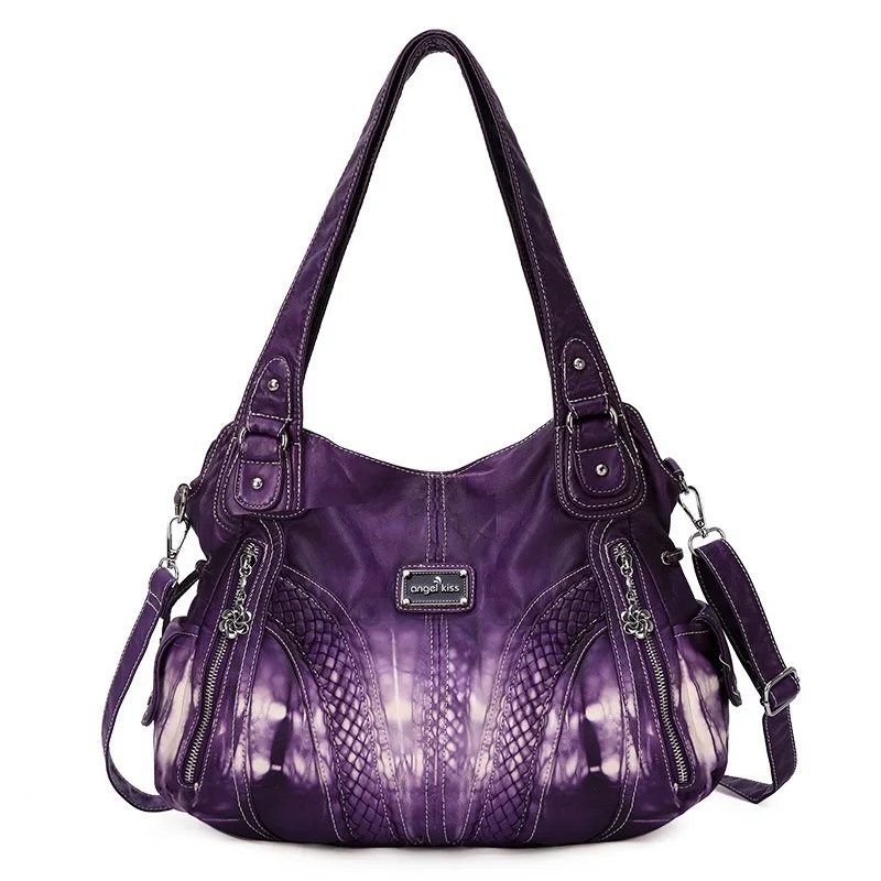 

Angelkiss Women Handbags Summer Shoulder Bags PU Leather Satchel Large Capacity Fashion Messenger Bag Top-handle Bag Tote Bag