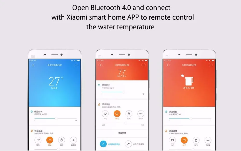 Xiaomi mi jia Термостатические электрические чайники 1.5L 12 часов термостат поддержка для управления с мобильного телефона ПРИЛОЖЕНИЕ