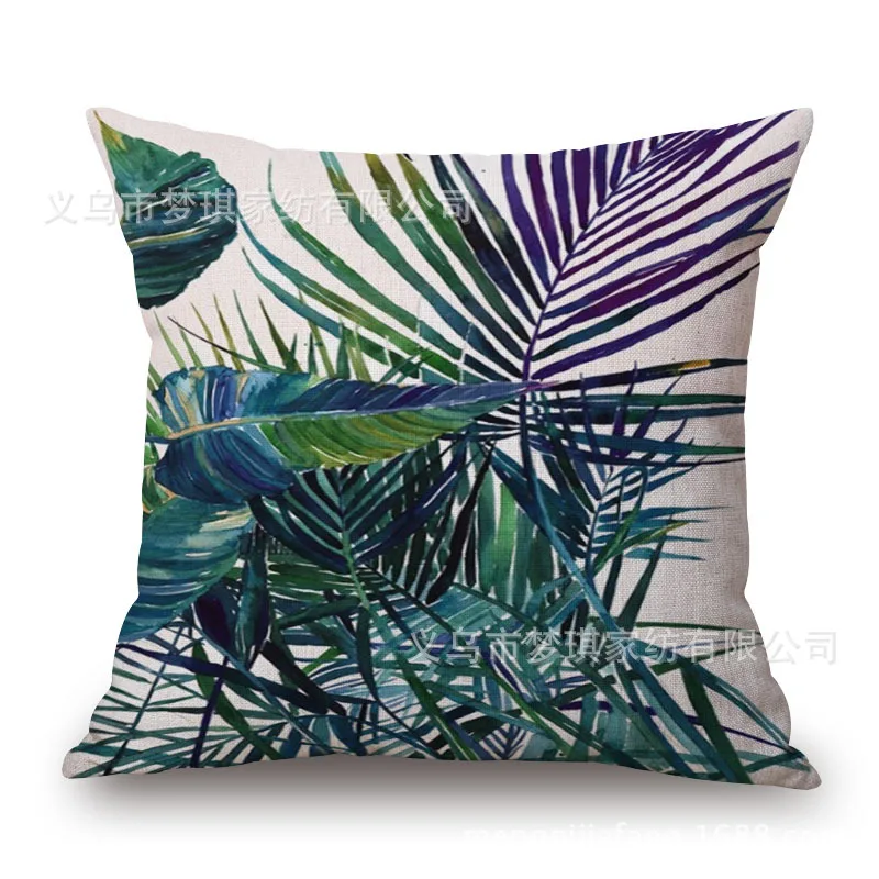 7 أنماط القطن الكتان رمي كيس وسادة الاستوائية النباتات زهرة غطاء وسادة المنزل كنبة مكتب سيارة زخرفة الأدوات أدوات منزلية