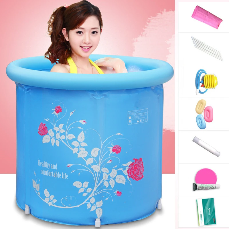 Grosso Banheira Dobrável Com Esteira e Tampa Banheira Dobrável Adulto Banheira Barril Banho Spa PVC Banheira Inflável Banheira Portátil