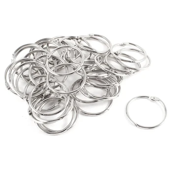 

40 Pcs Staple Book Binder 45mm Outer Diameter Loose Leaf Ring Keychain