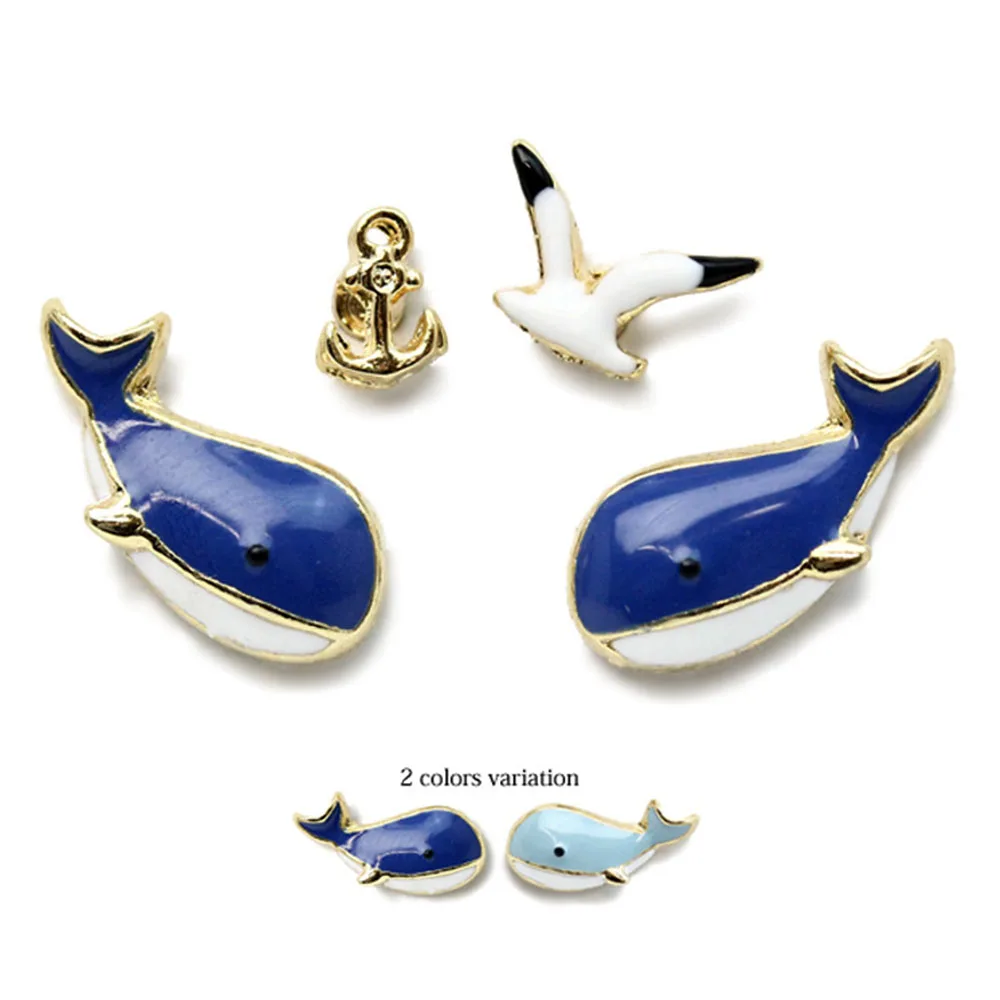 Эмалированный КИТ Чайка металлическая шпилька в виде якоря серьги наборы для