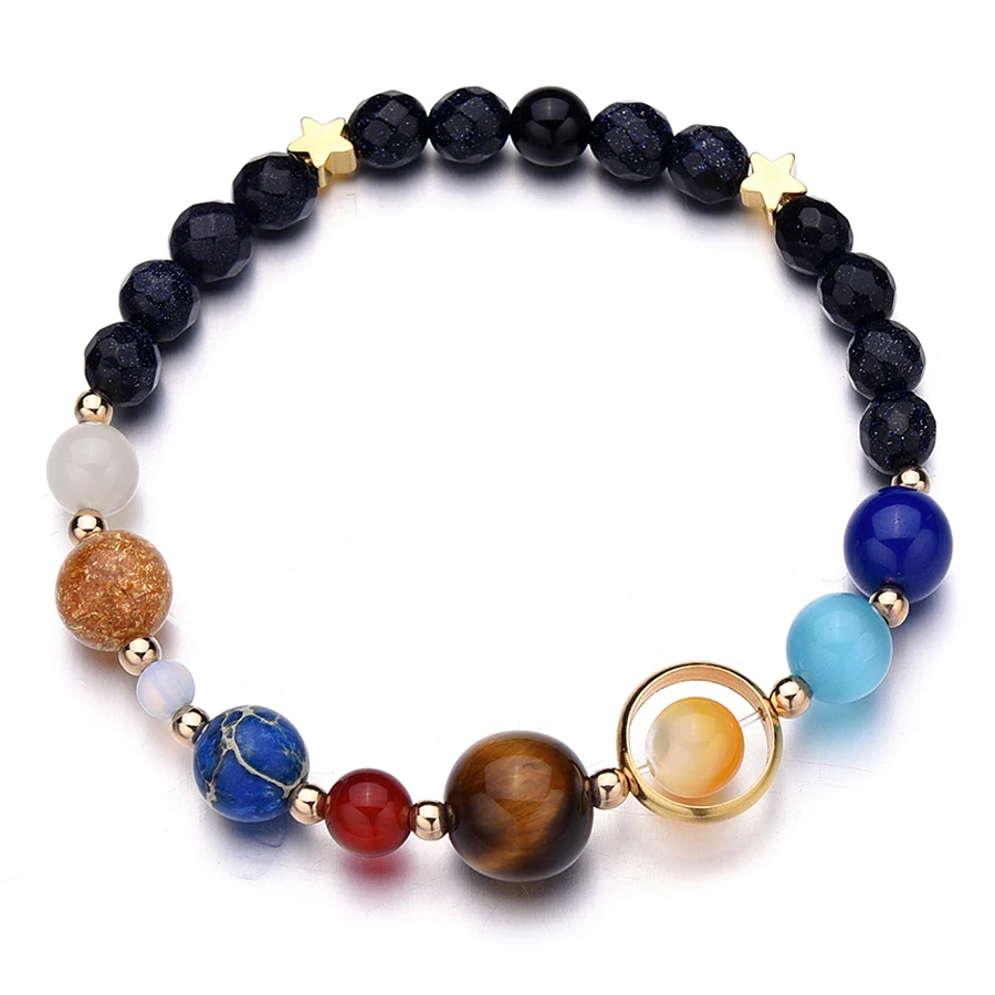 

Solar Bracelet Universe Galaxy the Eight Planets in Solar System Guardian Star Beaded Bracelet Women Gift New Drop Shipping Item