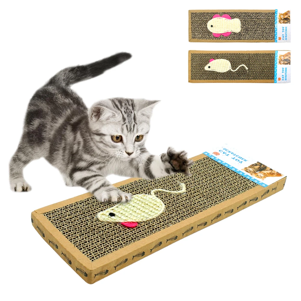 

Cat Scratch Board Sisal Kitten Cats Scratching Toys Bed Mat Catnip Scratcher Pad Board For Cats Interactive Play Fish Mouse Toy