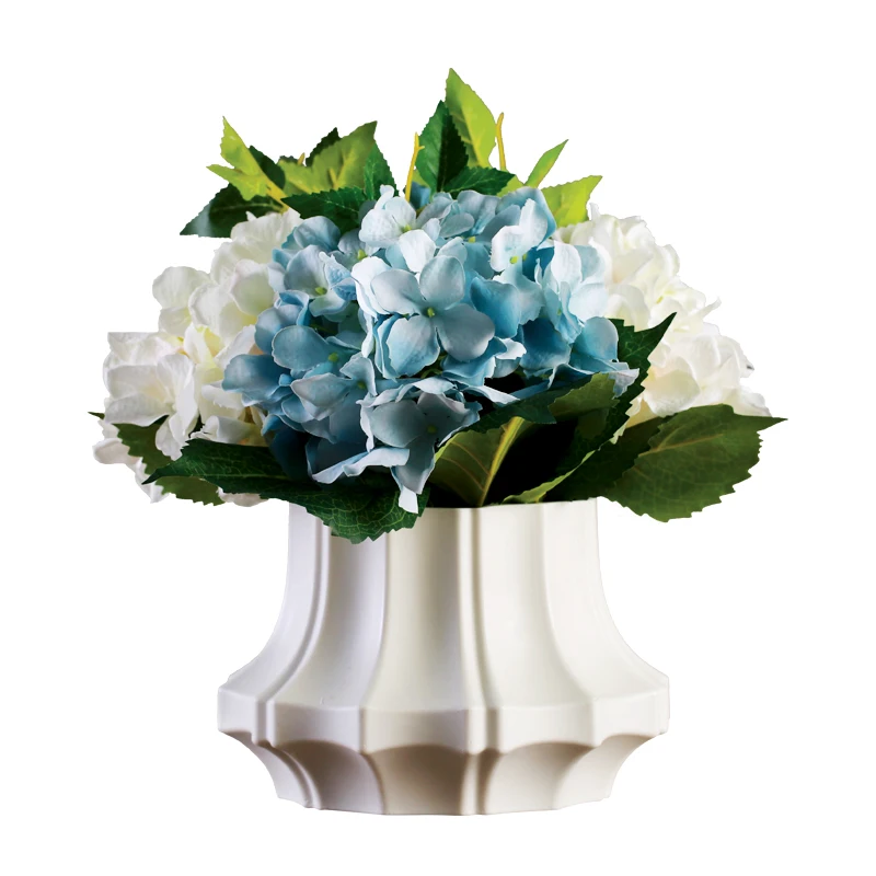 

Nordic abstract art ceramic vase hydrangea rose flower simulation floral set ornaments home decoration accessories wedding gift