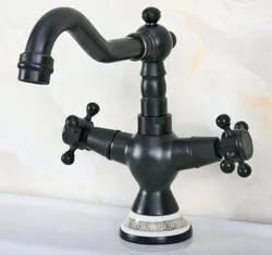 Black Oil Rubbed Bronze Ceramic Base Kitchen Wet Bar Bathroom Vessel Sink Faucet Single Hole Swivel Spout Mixer Tap anf649