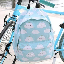 Женский рюкзак с облаками в стиле Харадзюку, корейский,, тканевый, кавайный, школьный рюкзак, женская сумка, милый, с принтом облаков, женский рюкзак