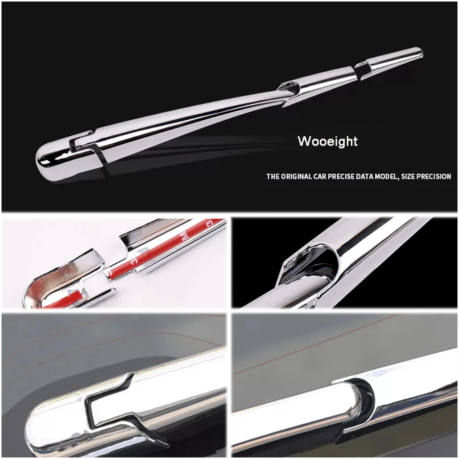 For Mitsubishi Outlander 2013 2014 2015 2016 2017 2018 Chrome Rear Window Wiper Arm Blade Cover Trim Garnish Molding (6)