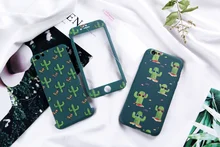 

Succulent plants Case for iphone 6 6s 7 plus 360 All inclusive Cute Vase Cactus Lovers Cartoon Flower phone Shell