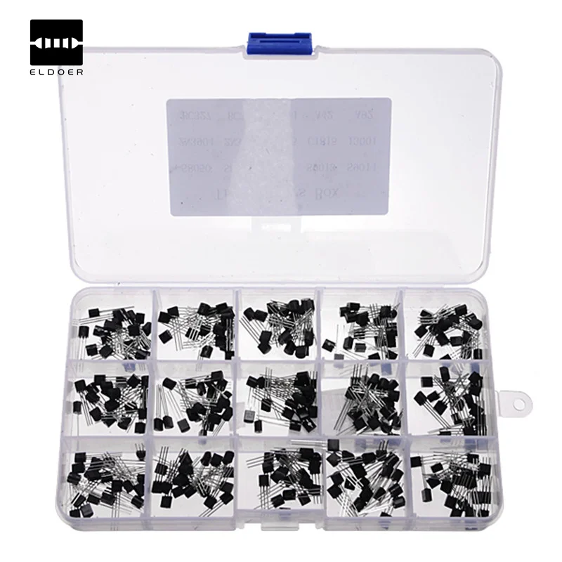 

300Pcs 15 Values TO-92 Transistors Pack Transistor Assortment Kit With Storage Box Durable Quality Transistor Assortment Kits
