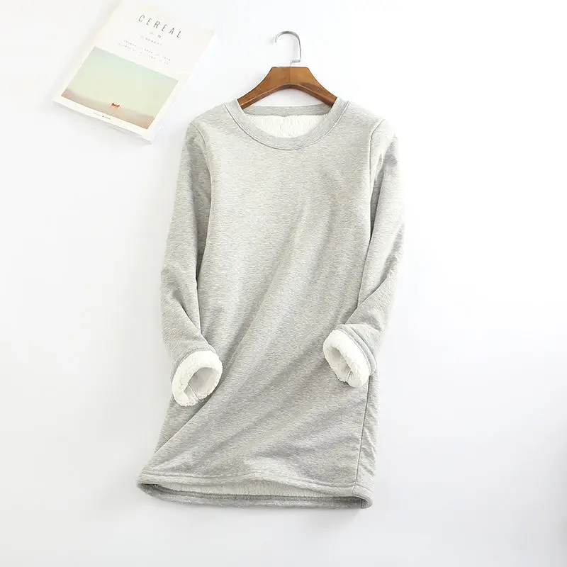 Invierno, además de terciopelo camisa de manga larga mujeres cálido grueso T camisa Vintage Streetwear Camiseta femenina Slim señoras Tops Camiseta Q896 Invierno, además de terciopelo camisa de manga larga mujeres cálido grueso T camisa Vintage Streetwear Camiseta femenina Slim señoras Tops Camiseta Q896
