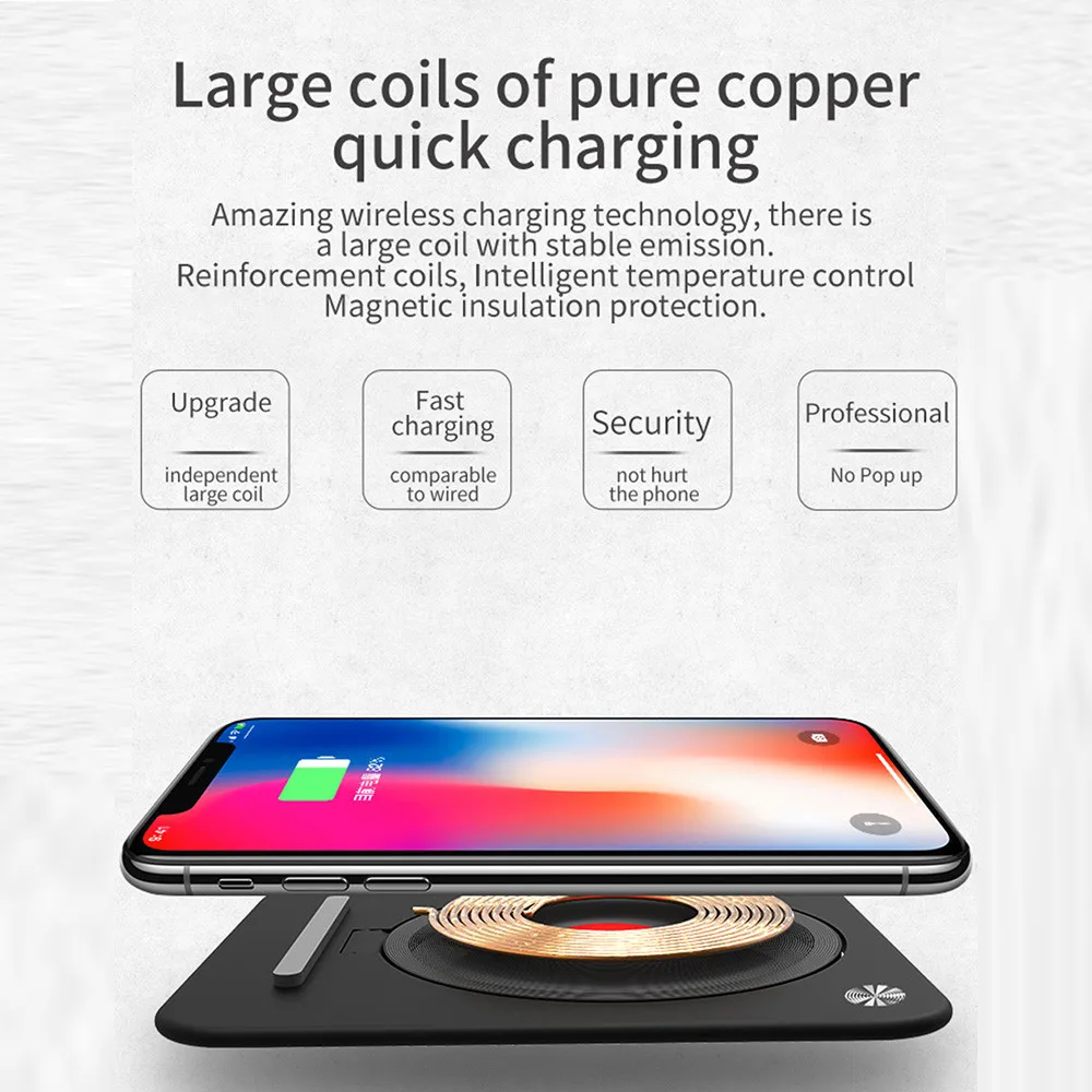 Qi Быстрое беспроводное зарядное устройство для iPhone X XS MAX XR 8 Plus складная