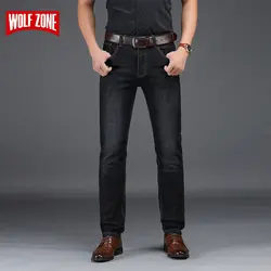 Стрейч черные джинсы Для мужчин известный бренд зимние обтягивающие Для мужчин s Джинсы Брюки Мода Бизнес Cas деним Trualousers Для мужчин большой