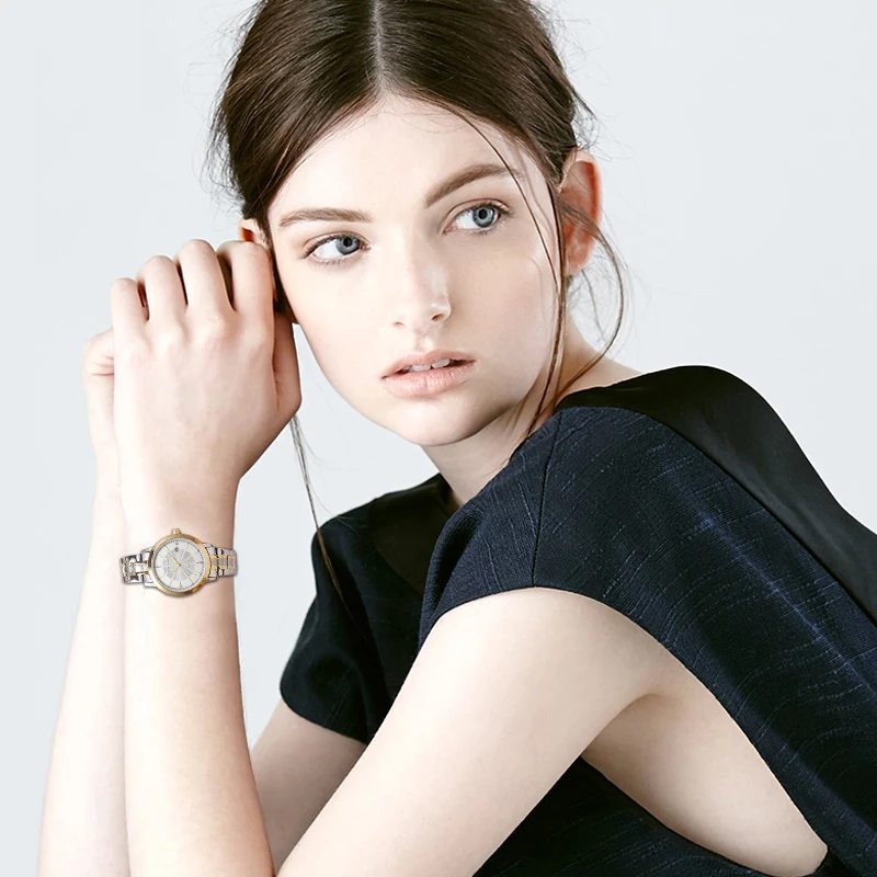GEEKTHINK Топ люксовый бренд Черный Нержавеющая сталь кварцевые часы Женское платье женские наручные часы подарок для влюбленных женские часы