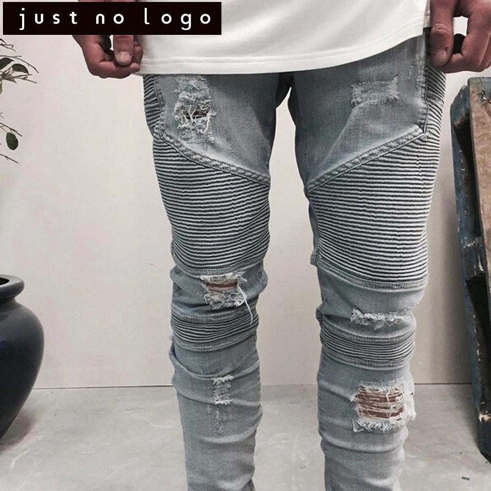 slim tapered ripped jeans